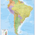 Political South America Wall Map