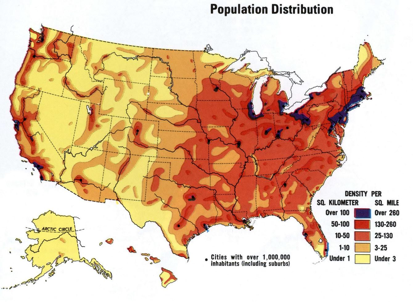 Population Of USA Map Density Printable Map Of USA
