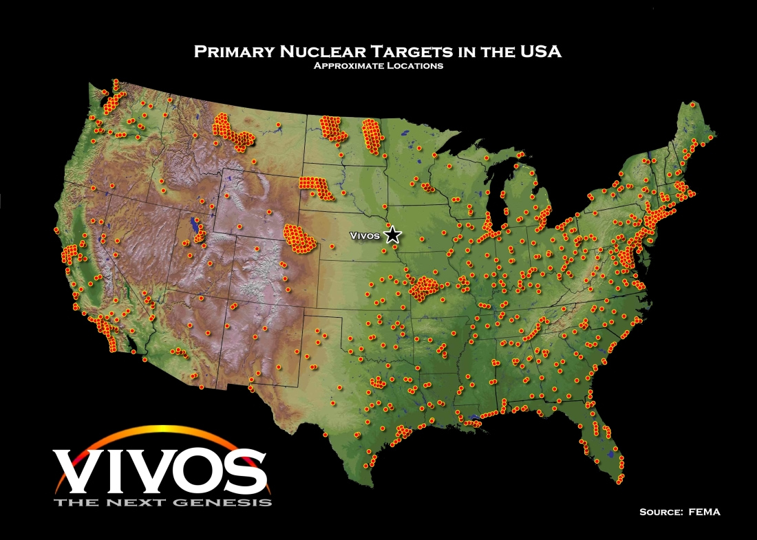 Primary Nuclear Targets In The USA Vivos Underground Survival Shelter 
