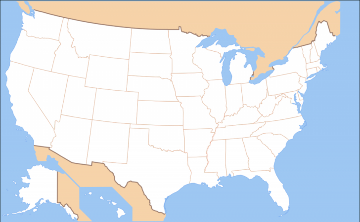 USA Map Without State Names