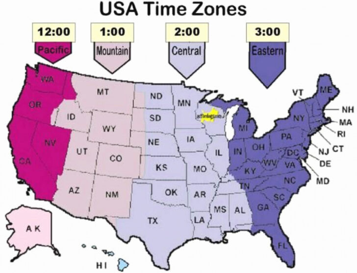 Printable Map Of Usa Time Zones Printable Us Maps Printable Map Of Usa 4718