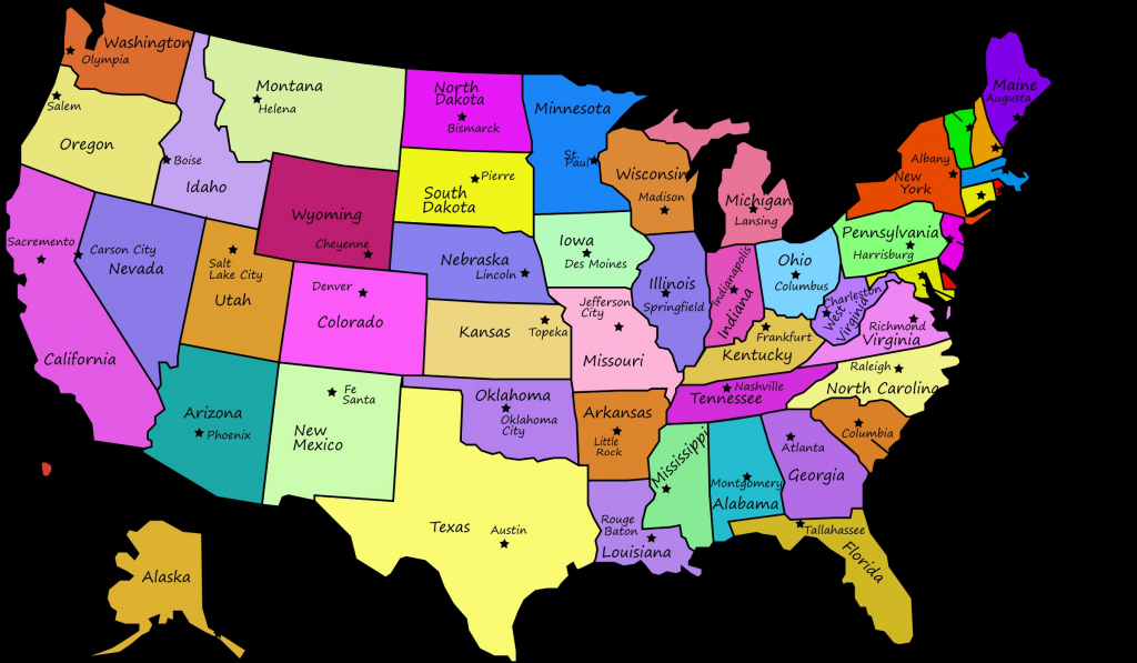 Printable Map Of Usa With State Names And Capitals Printable Us Maps 6727