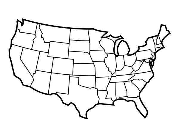 Printable United States Outline United States Map Flag Coloring 