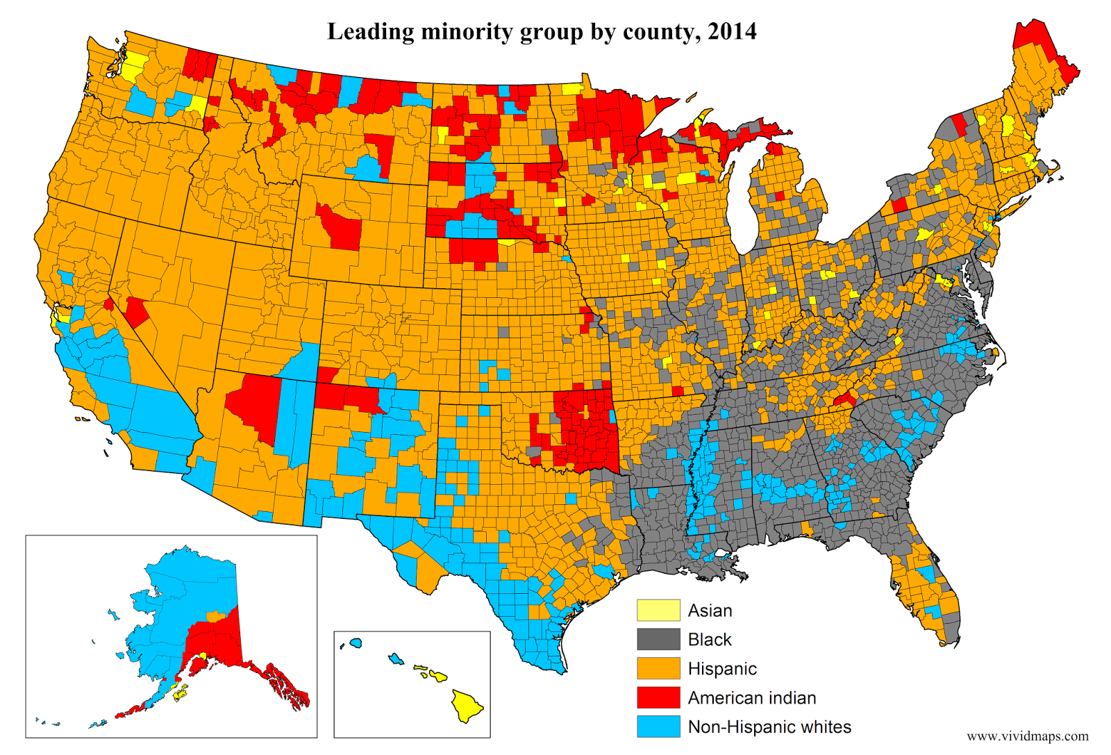 Racial Makeup Of Usa Map Whites Became The Minority In 109 Counties 