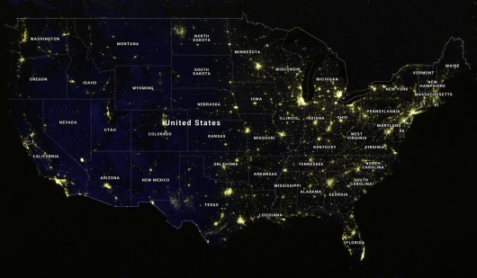 Dark Sky Map USA  Printable Map Of USA