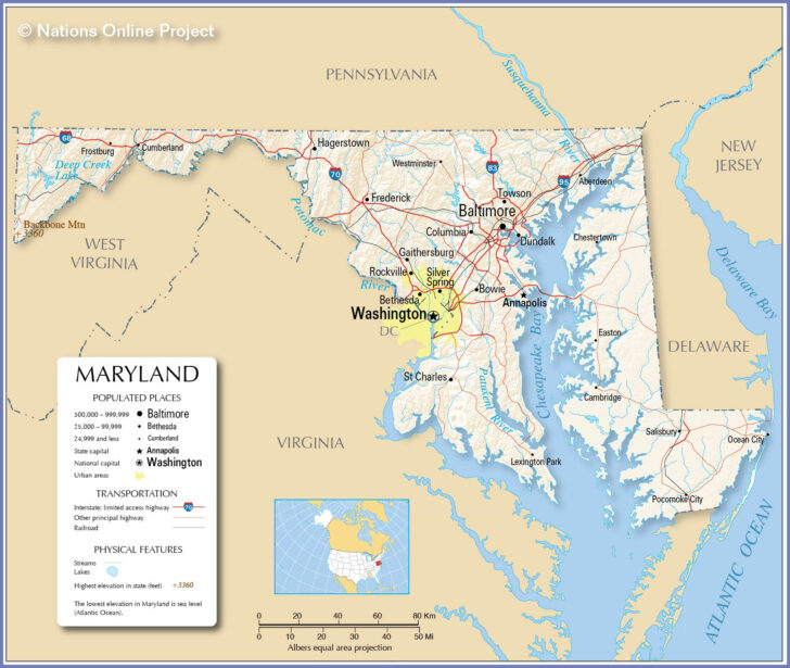 Maryland USA Map