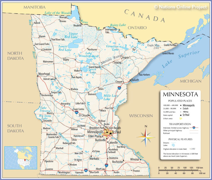 Map Of Minnesota USA