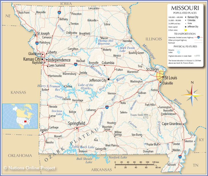 Map Of USA Missouri