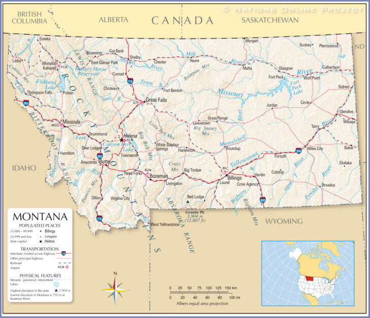 Map Montana USA