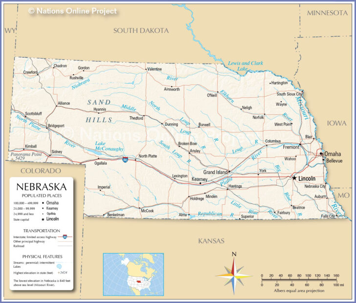Nebraska Map USA