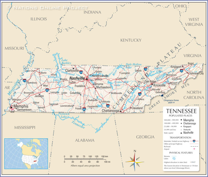 Tennessee In USA Map