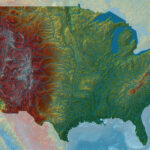 Relief Map Of The Contiguous United States Relief Map Photo Painting