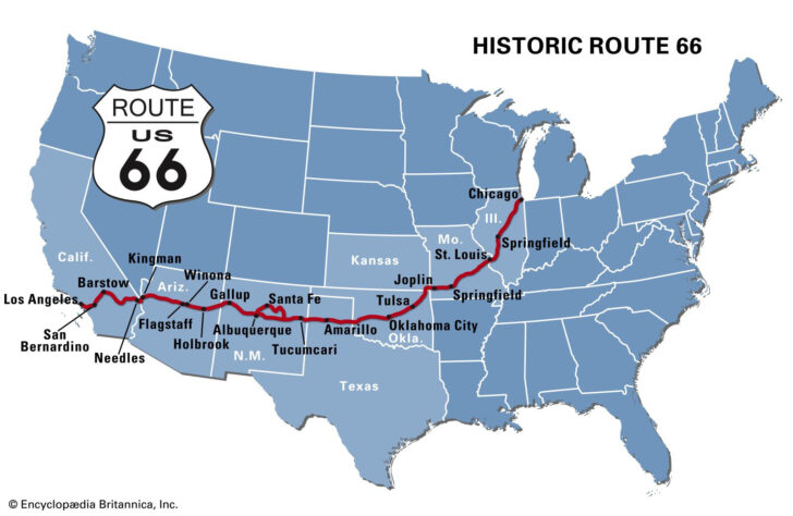 Map Route 66 USA
