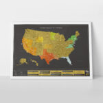 Scratch Map USA Deluxe Skrab Alle 50 Stater Flot Sort Kort Over USA
