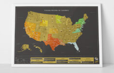 Scratch Map USA Deluxe Skrab Alle 50 Stater Flot Sort Kort Over USA