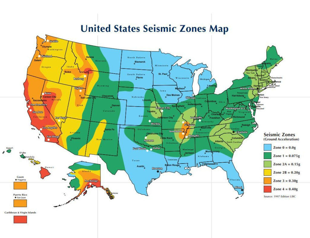 Seismic Zone Diagram Seismic United States Map Map 1 1024x786 