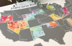 Silver Scratch Off Map United States Of America Travel Map Etsy