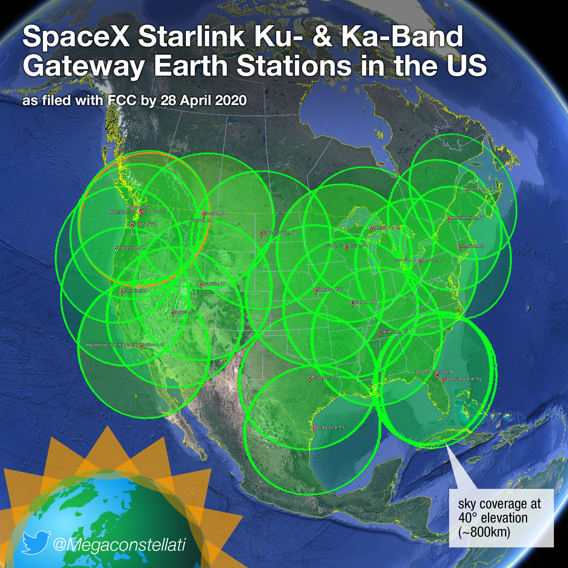 SpaceX Requests 18 Additional Gateway Earth Stations For Starlink With 