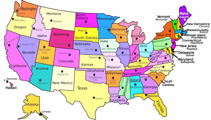 Map Of USA States Labeled