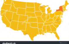 Stock photo map of the continental united states with the state of new