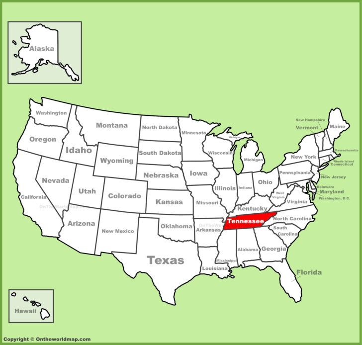 Tennessee On The Map Of USA