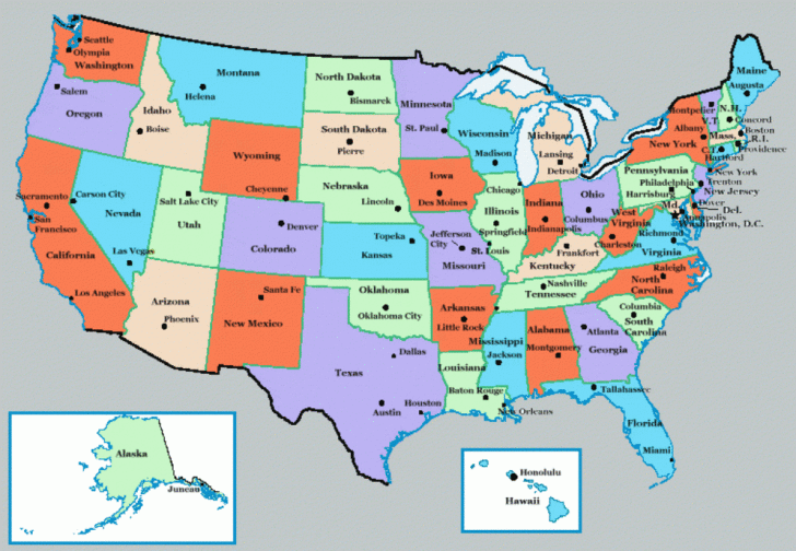 USA State Map And Capitals