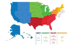 The Officially Recognized Four Regions And Nine Divisions Of The United