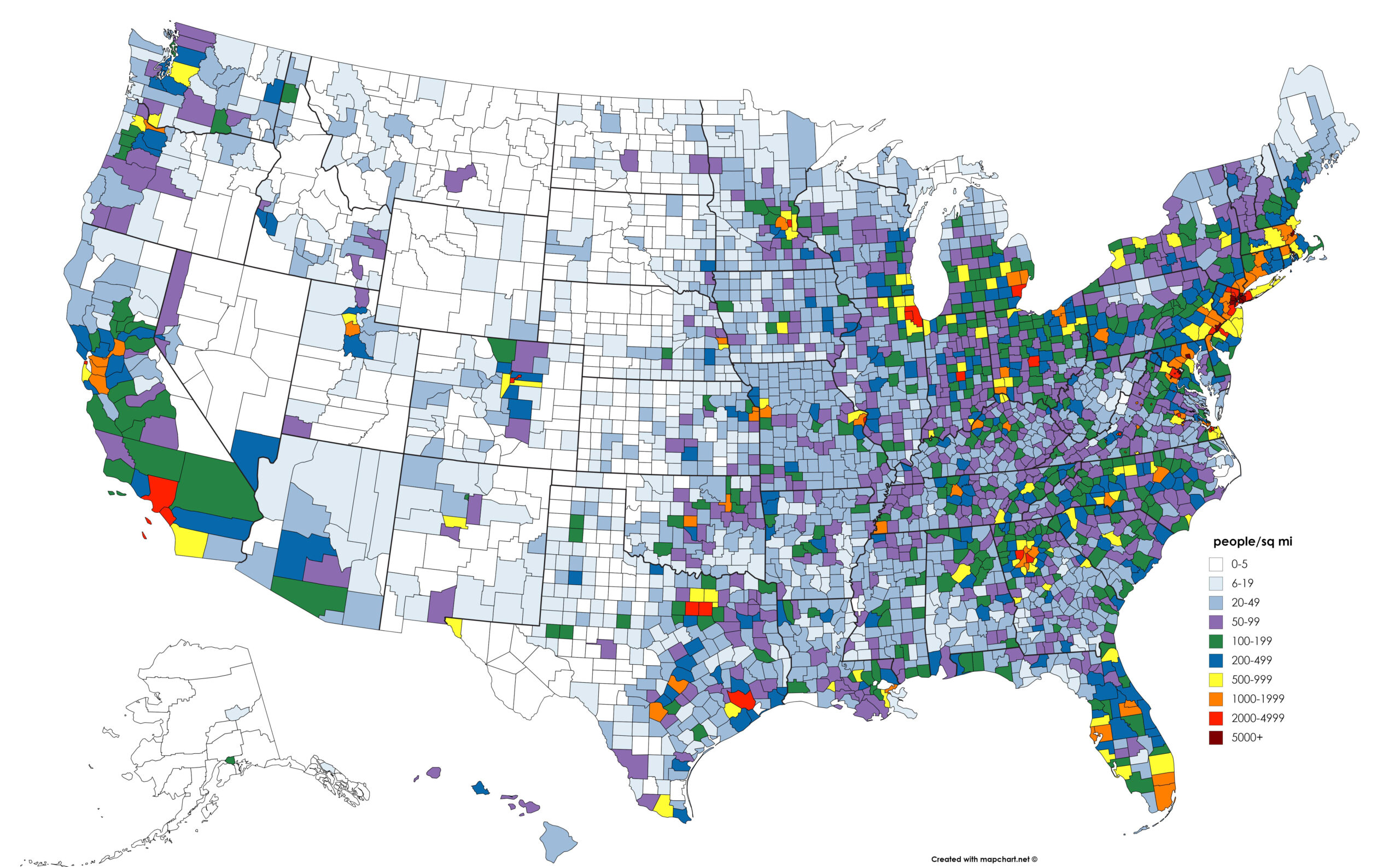 The Population Density Of The US By County MapPorn