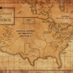 The United States America Map Classic Vintage Retro Kraft Decorative