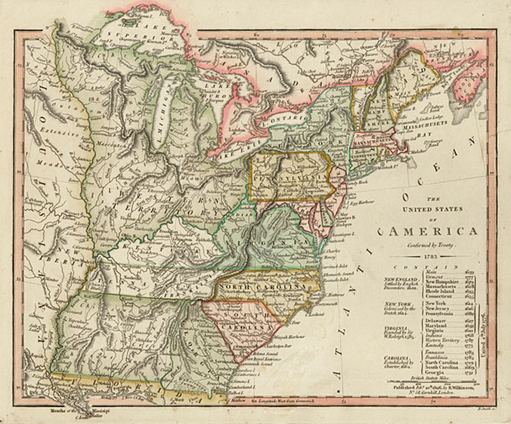 The United States Of America Confirmed By Treaty 1783 Franklinia 