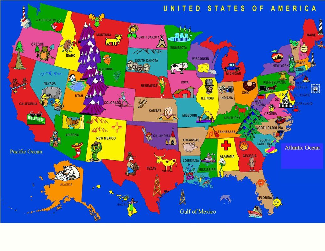 This Map Of The United States Is A Great Visual Learning Tool For 