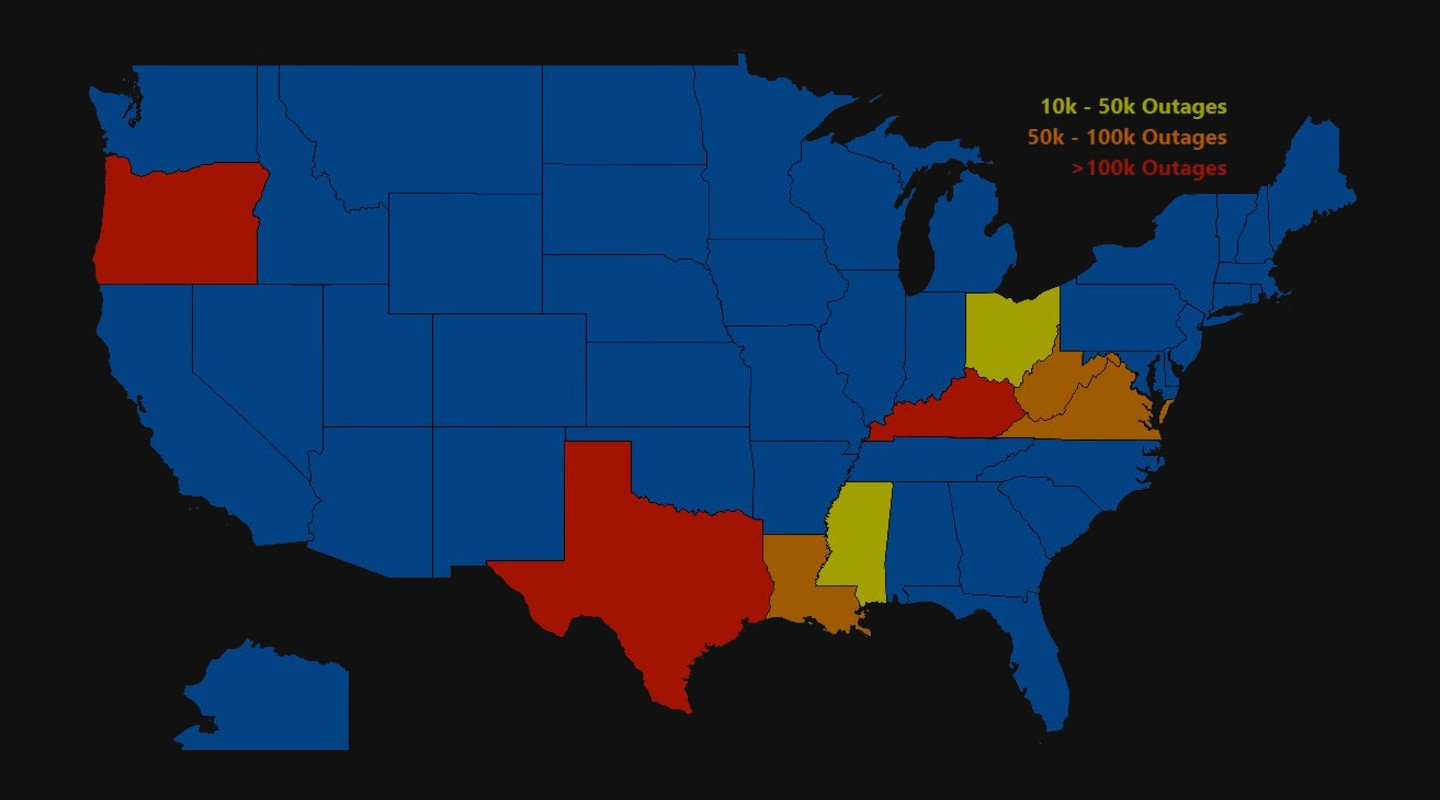 This Power Outage Map Shows The Scale Of America s Storm Nightmare 