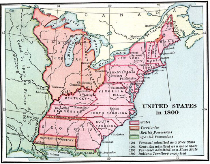 USA Map In 1800