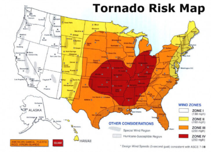 Tornado Alley USA Map