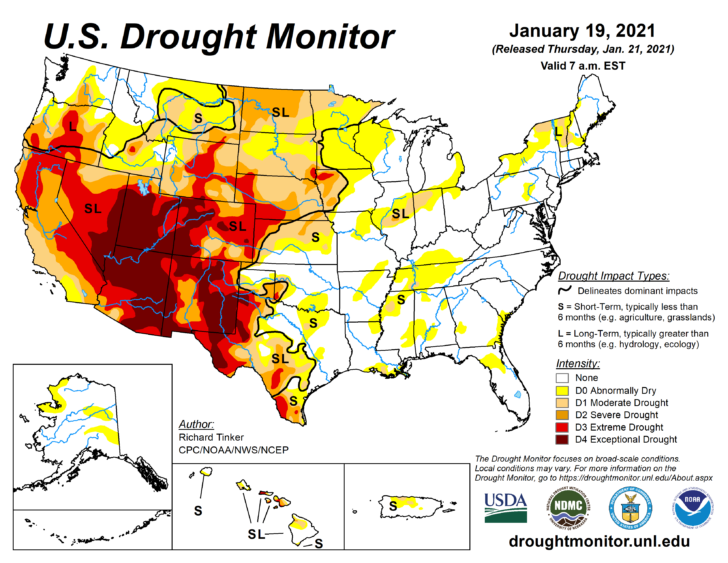 Drought Map Of USA