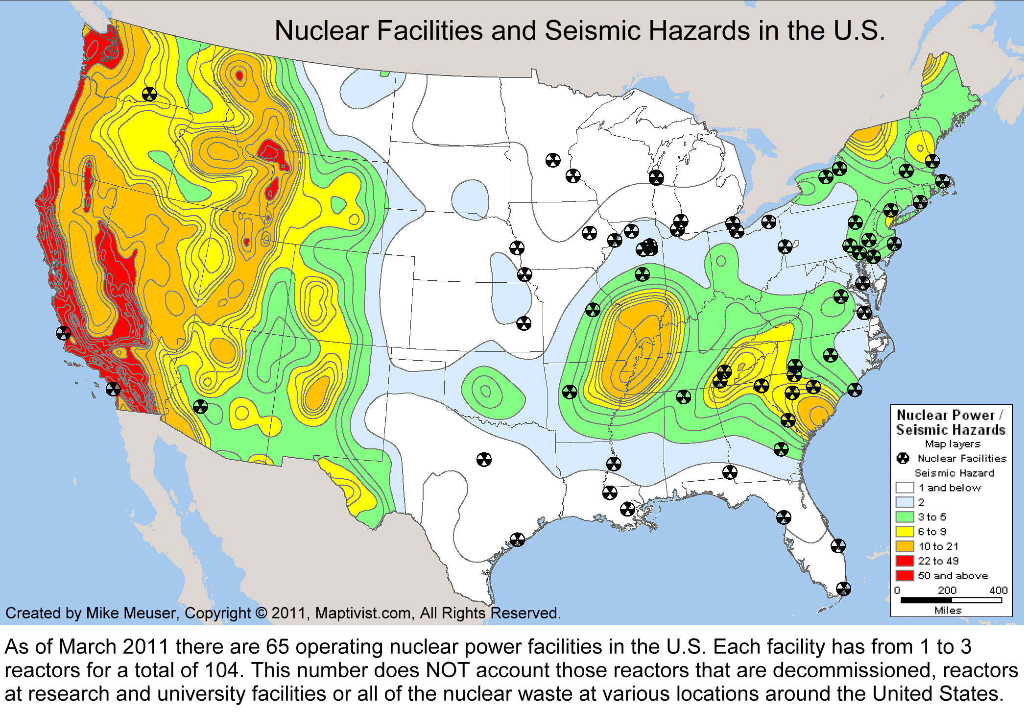 U S Nuclear Reactor Power Plant Seismic Hazard Earthquake Shapefiles Maps