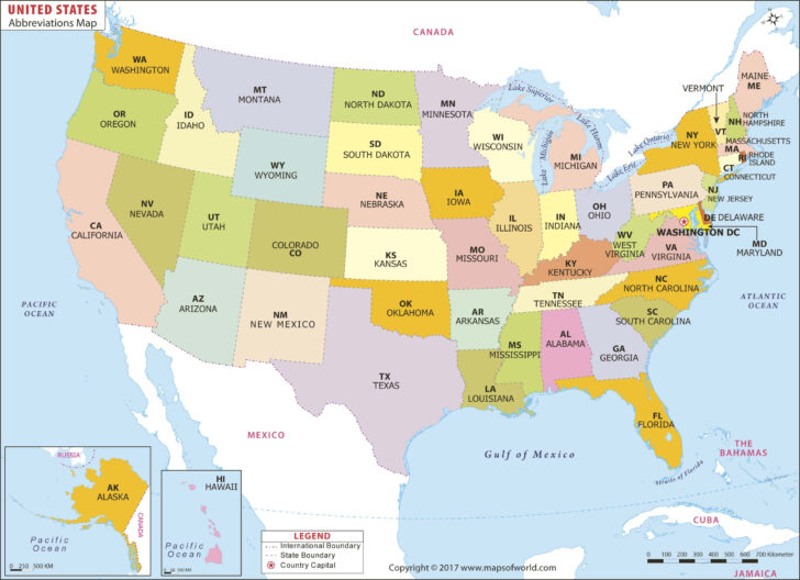 USA Map Abbreviated
