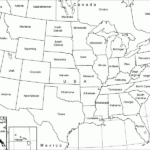 United States Black And White Outline Map