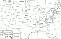 United States Black And White Outline Map