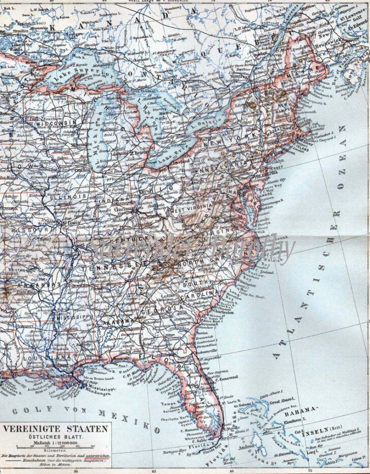 Map Of Eastern Seaboard Of USA