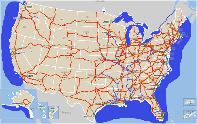 United States Highway Map And U S Agriculture