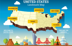 United States Landmark Map 242453 Vector Art At Vecteezy