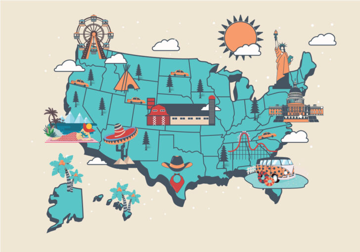 Landmark Map Of USA