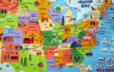 United States Map Panel 50 States Landmarks Tourist Sites