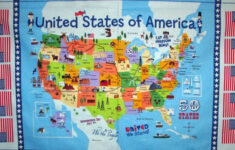 United States Map Panel 50 States Landmarks Tourist Sites