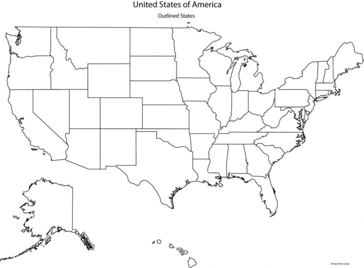 USA Map Without Names Of States