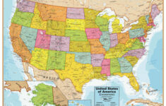 United States Map Wall Chart With Interactive App Popar Round World