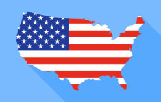 United States Map With Long Shadow Vector Illustration 647517 Vector