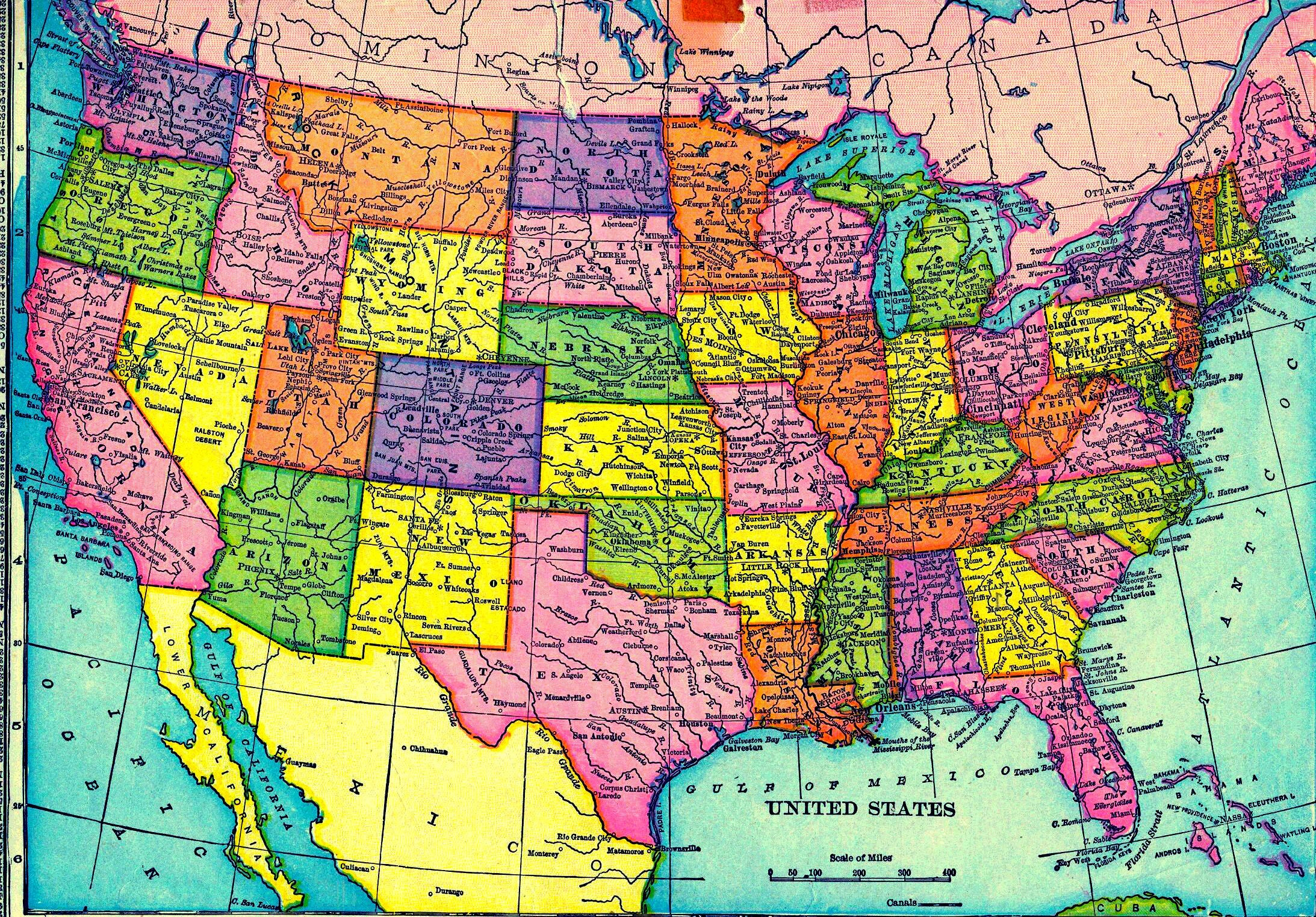 United States Of America map colors usa United States Map State 