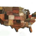 United States Of America Map From Reclaimed Barn Wood Recycled USA